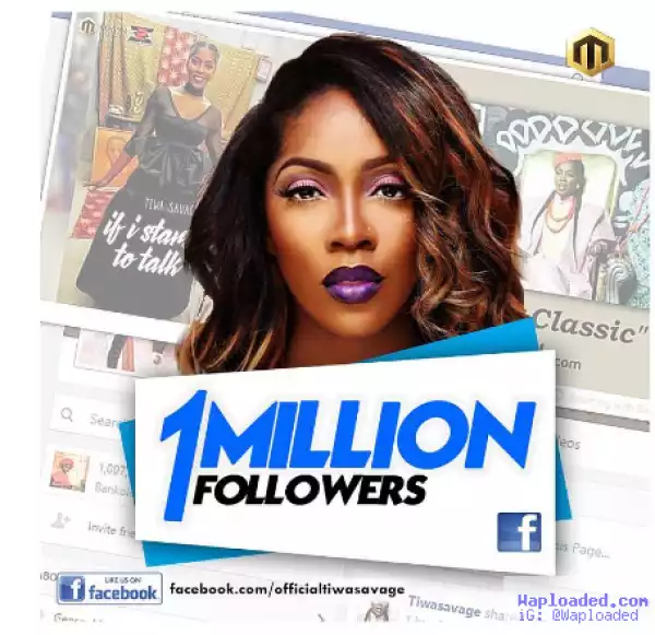 Tiwa Savage celebrates 1 million followers